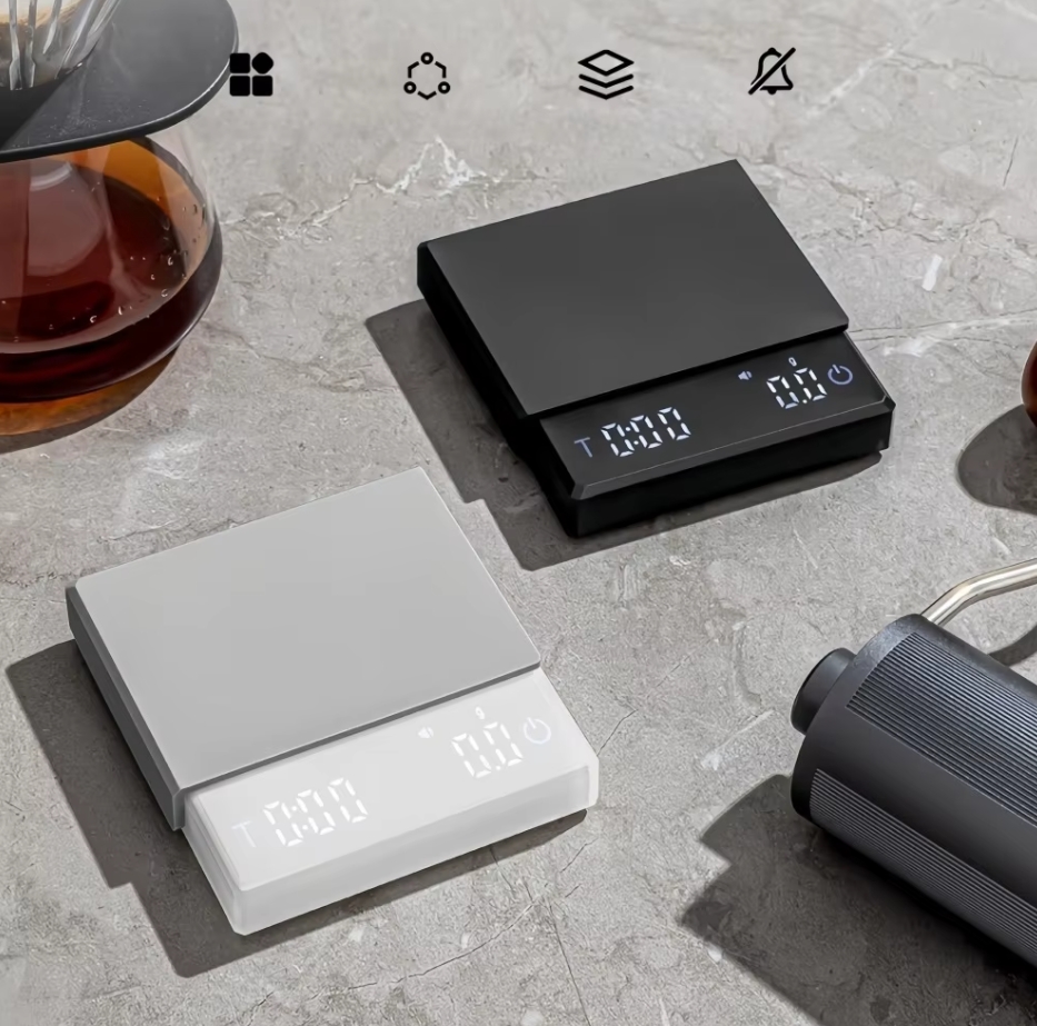 Smart Home Solution - ミニ電子コーヒースケール スマートパウダー水比計 USBシリコンパッド 高品質精密プロフェッショナルキッチンコーヒーツール