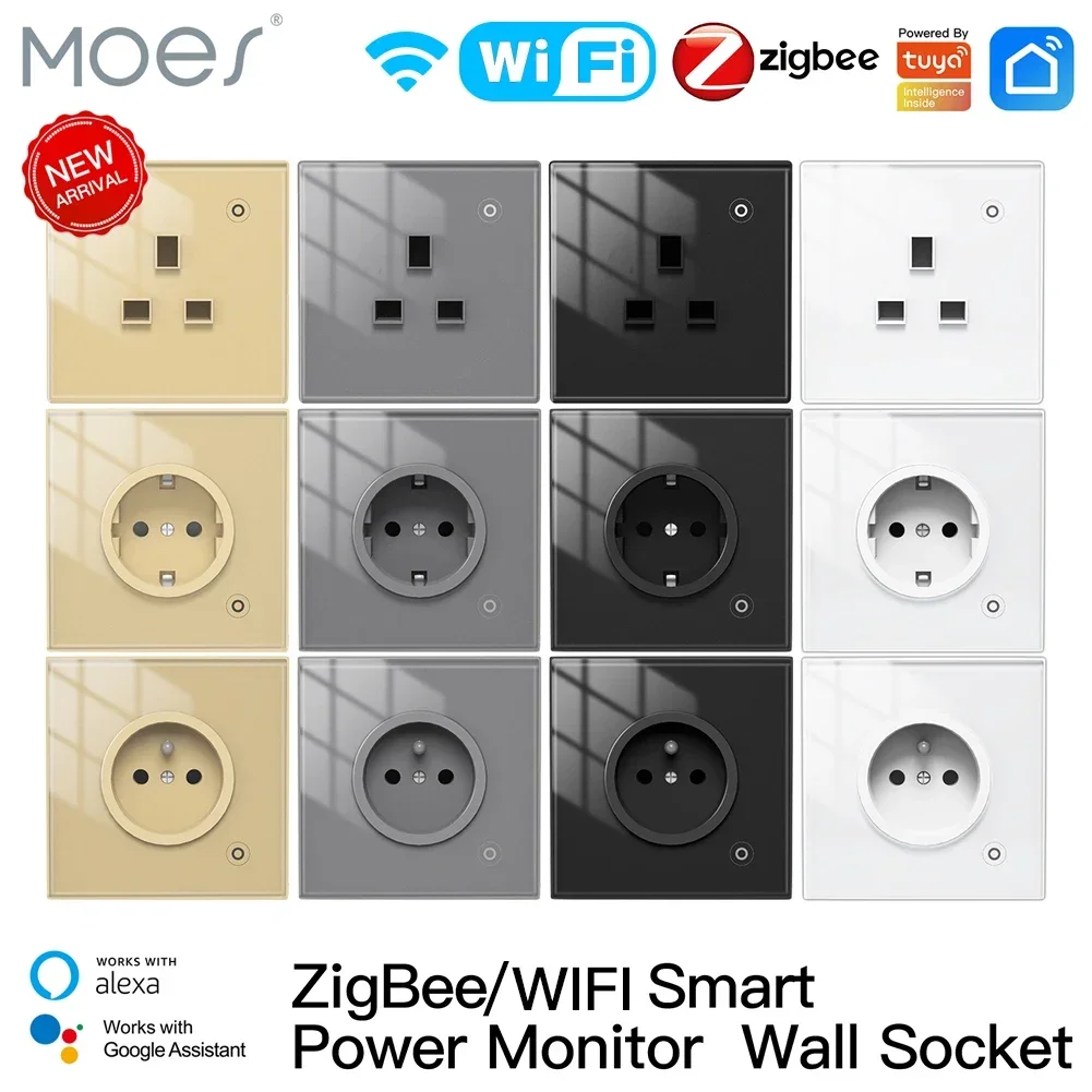 Smart Home Living Room - Moes ZigBee 壁ソケット WIFI スマート ガラス
