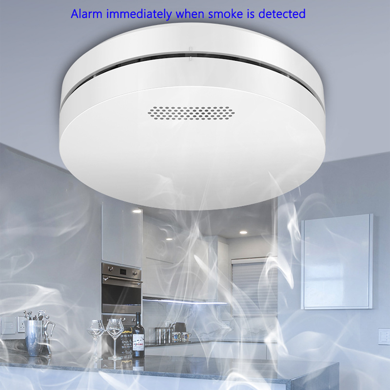 Smart Smoke Detector - Tuya WiFi 検知機能付き可聴および視覚的火災検知器 Graffiti 家庭用スマートワイヤレス煙センサー APP