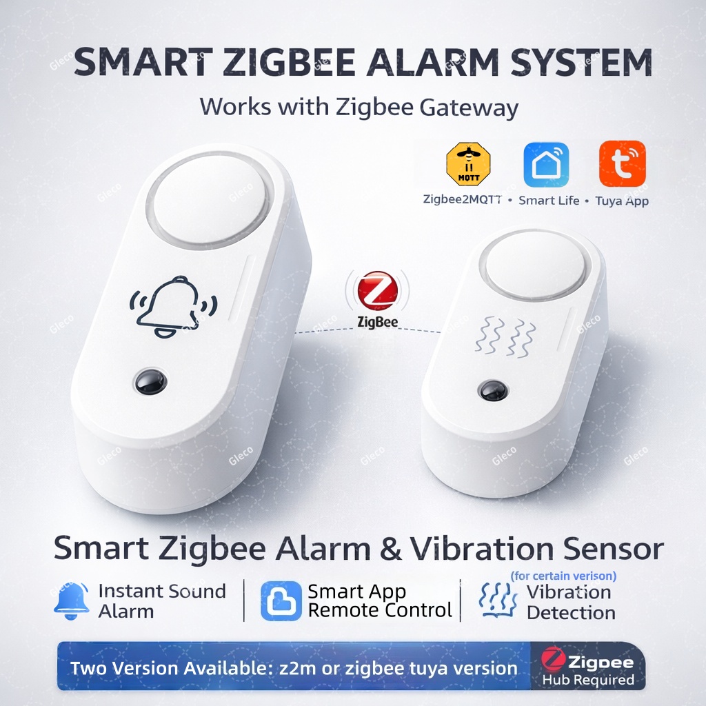 Smart Home Theater - オプションの振動検出サウンドストロボライト付き Zigbee サイレンアラーム Tuya Smart Life