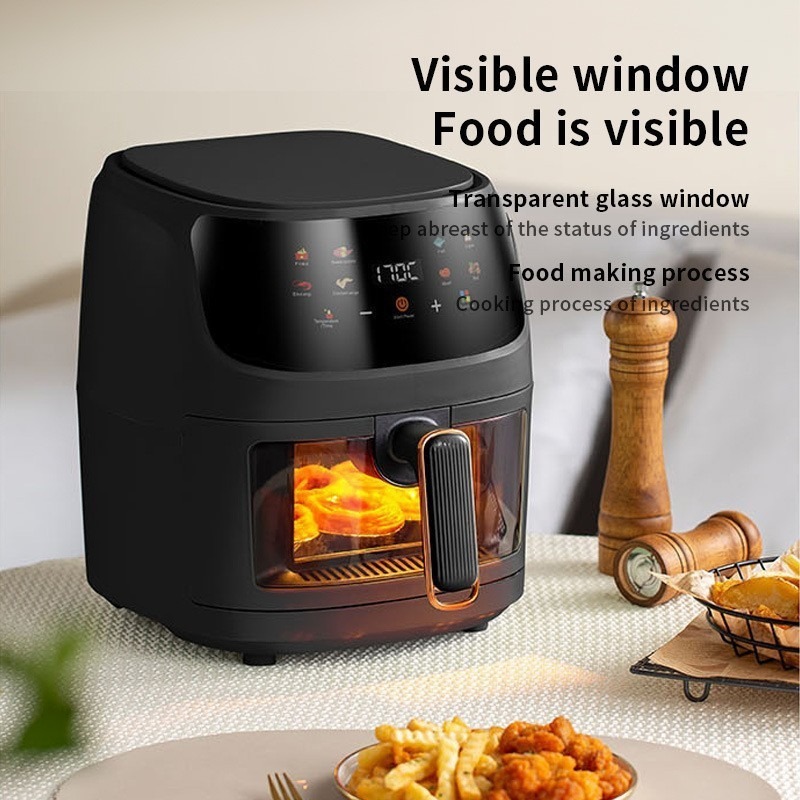 Smart Home Oven - シルバークレスト 15L 大容量スマートエアフライヤー、可視窓付き家庭用電気エアフライヤーオーブン、家庭用キッチン調理用