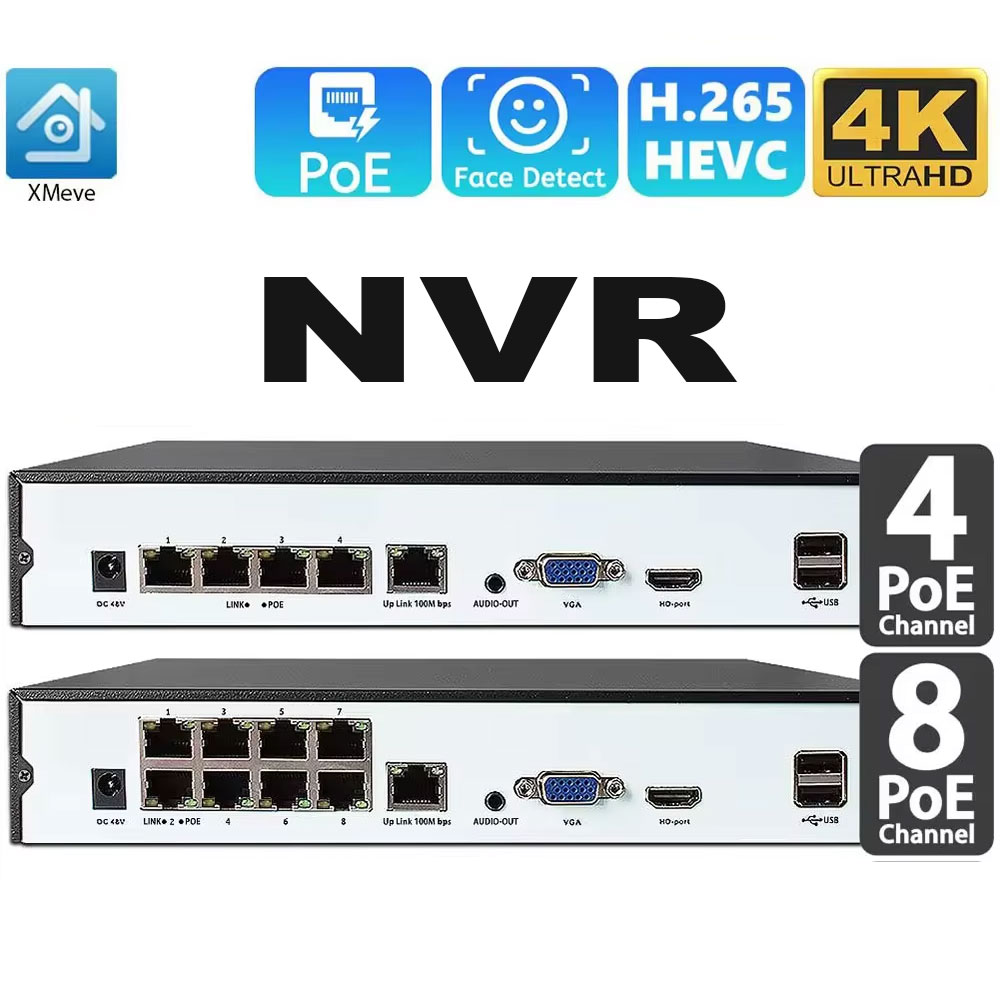 Security Ip Camera - オーディオ出力セキュリティ監視ネットワークビデオレコーダー,Poe IPカメラ,4k,8ch,48v,poe,nvr,onvif,h.265,4k,8mp,4mp,5mp,1080p