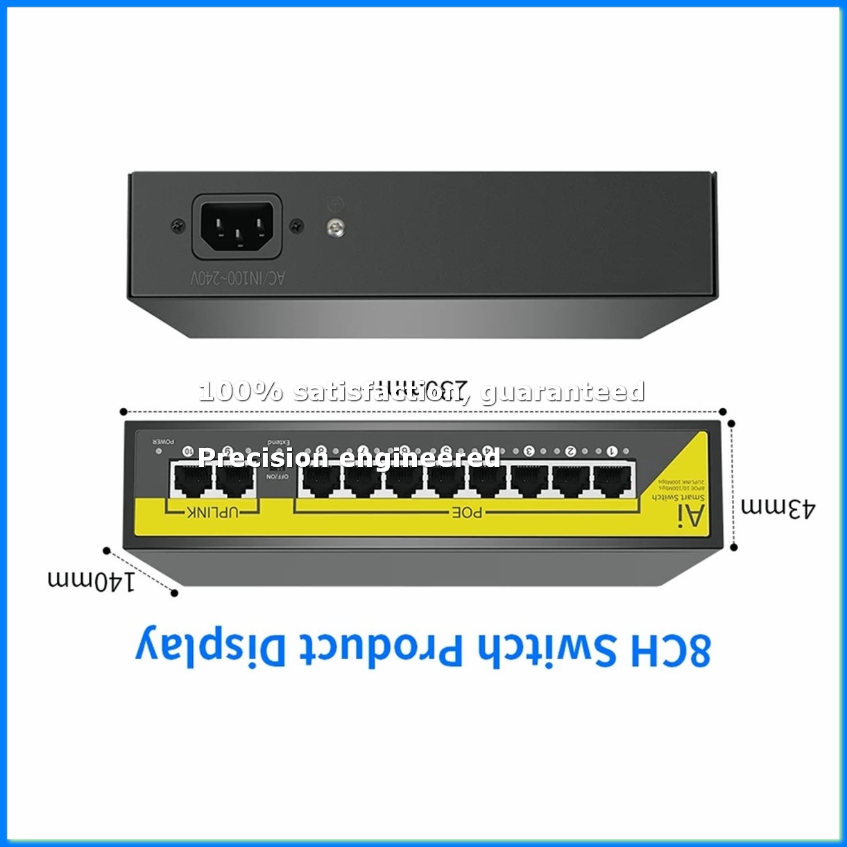 Security Ip Camera - 48V 8ポート POE スイッチ イーサネット 10/100Mbps
