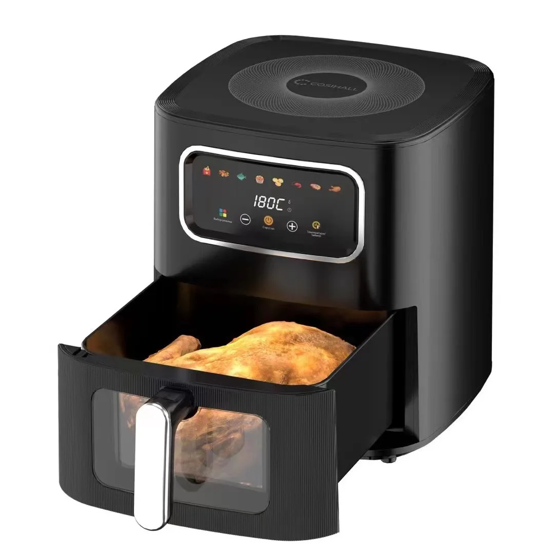 Smart Home Oven - 10L多機能ホームスマートエアフライヤー、大容量タッチスクリーン、ノンスティック加工の内側、オイル不要オーブン機能付き