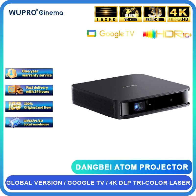 Smart Home Theater - Dingbei-レーザープロジェクター,ポータブル,dolbyオーディオ,ビーマー,最初のGoogleテレビ,1200iso,Lumi,3D,alpd,1080p,dolly