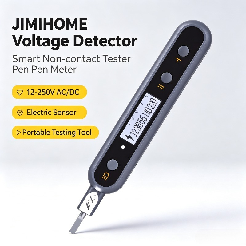 Smart Home Solution - JIMIHOME 電圧検出器スマート非接触テスターペンメーター 12-250V AC/DC 電気センサー多機能テストツール