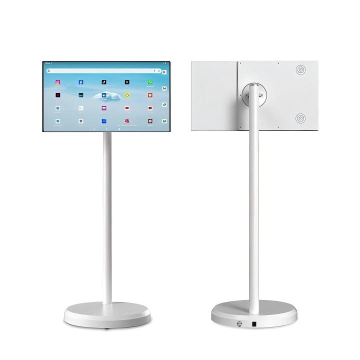Smart Home Pc - 21.5インチ可動式スマートテレビ（バッテリー搭載）、ポータブル回転式タッチスクリーン（ホイール付き）、家庭およびキッチン用AndroidタブレットPC