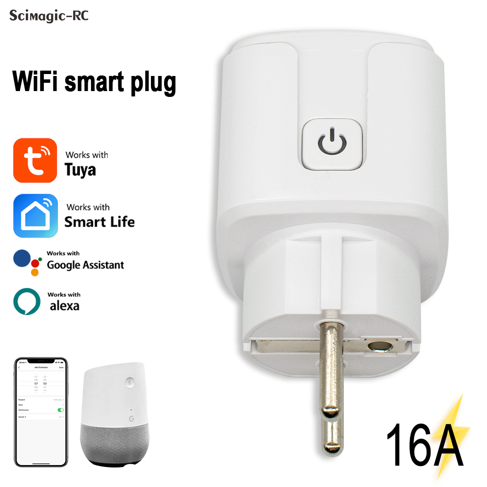 Wifi Smart Plug - Tuya スマートプラグ WiFi ソケット 16A 電力監視機能付き