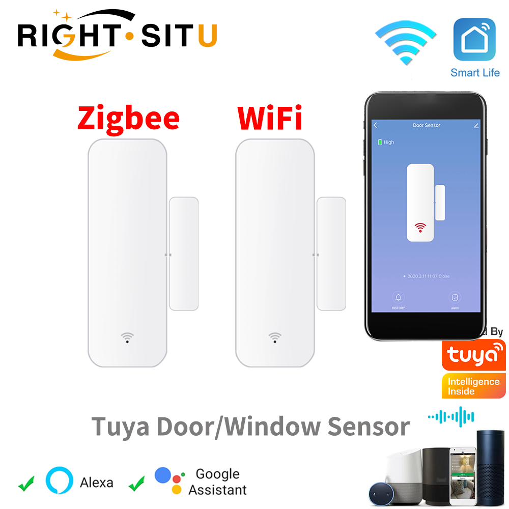 Smart Home Solution - Tuya WiFi Zigbee ドア窓センサー接触センサースマートホームアプリリモコン用スマートライフ Yandex Alexa