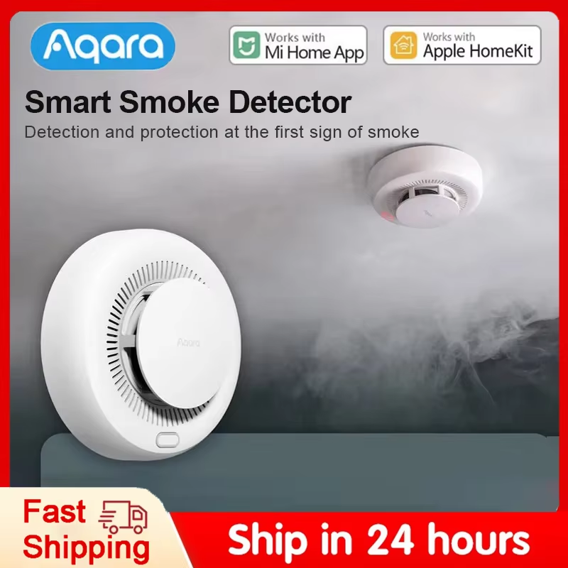 Smart Smoke Detector - Aqara 煙探知センサー火災警報モニター Zigbee3.0 サウンドアラートスマートホームセキュリティ Apple Homekit