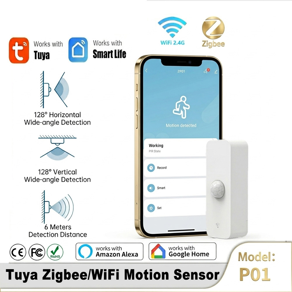 Smart Home Solution - スマートPIRモーションセンサー WiFi Zigbee人感センサー スマートライフ ホームセキュリティオートメーション用