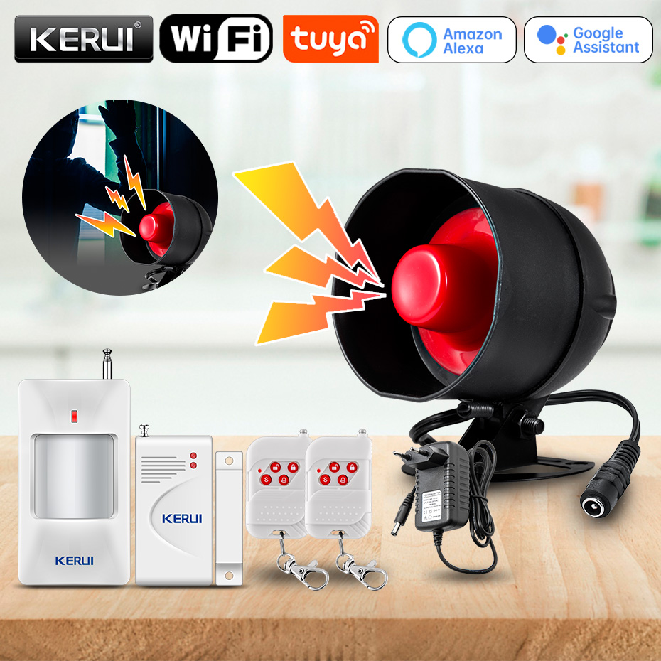 Smart Home Theater - KERUI Tuya スマート WIFI ワイヤレスセキュリティ警報システムサイレンガレージ 433Mhz