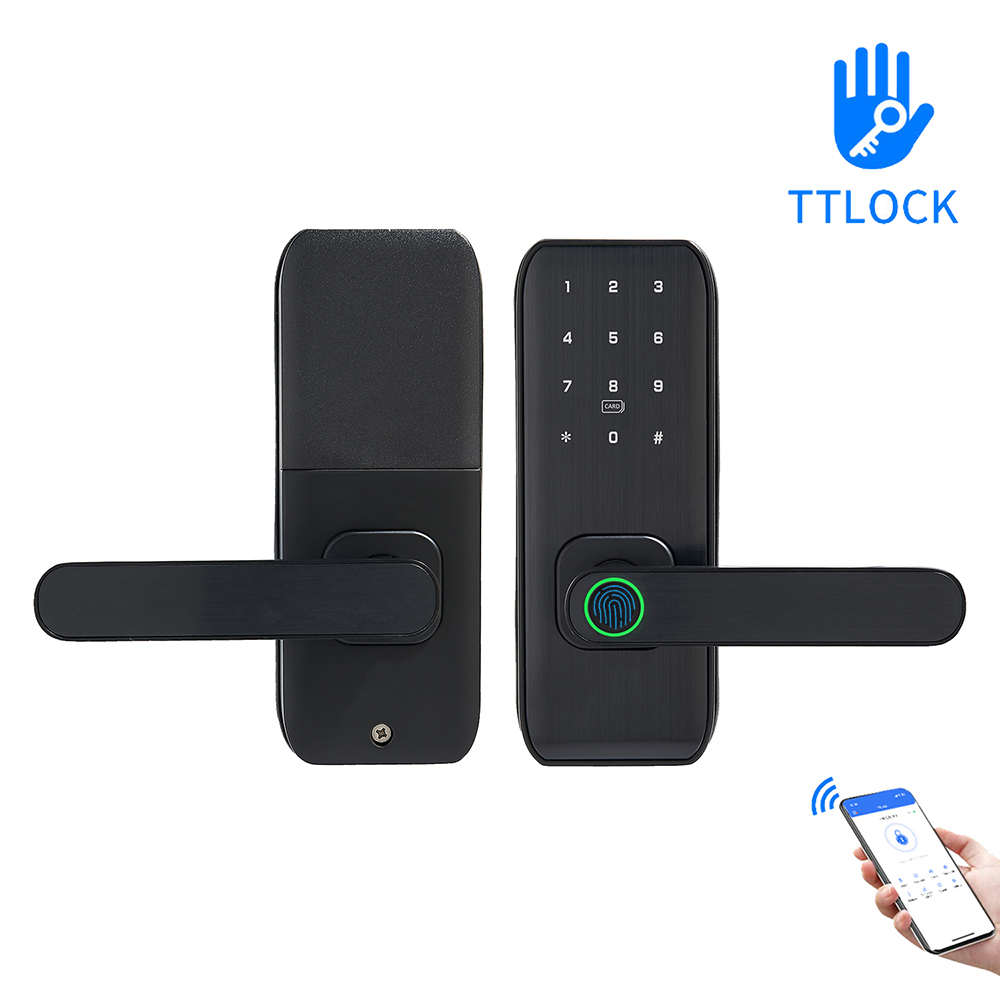 Smart Door Lock - TTLock APP スマート指紋パスワード RFID デッドボルトロック屋内木製ドア用