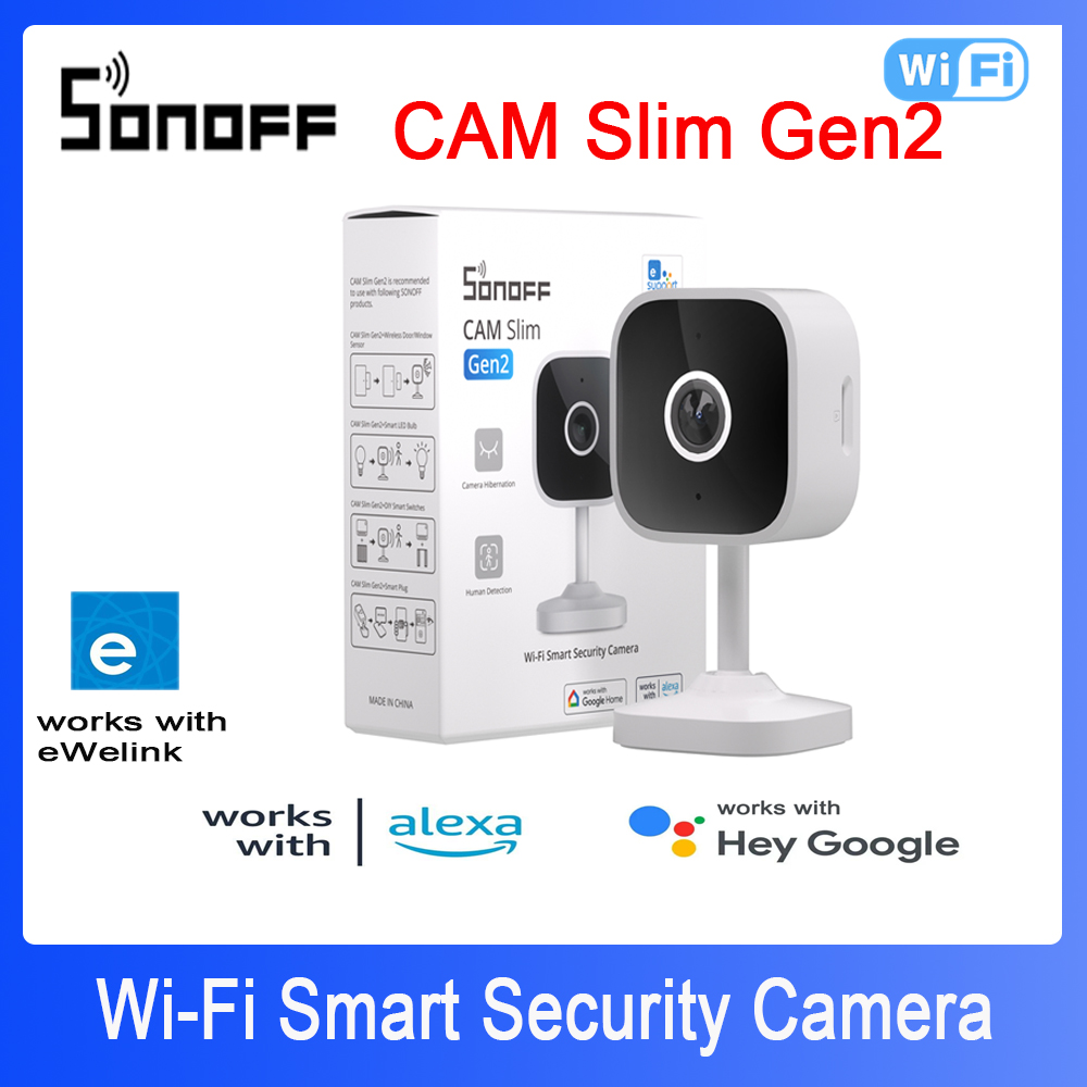 Smart Home Bridge - Sonoff-スマートホームセキュリティカメラ,wifi,1080p HD,モーション検出,双方向オーディオ,ewelinkアプリのサポート,Alexa, Google,スリム,Gen2