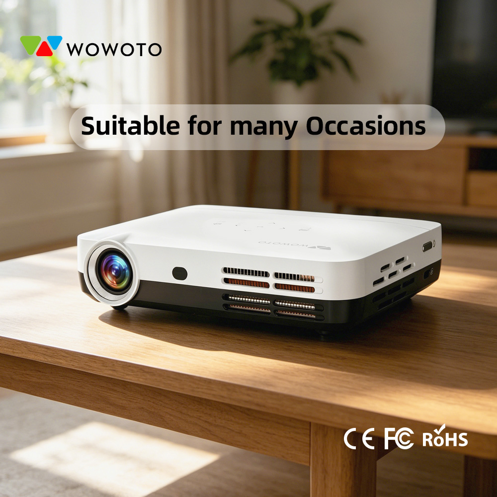 Smart Home Theater - WOWOTO ポータブルミニホームシアタープロジェクター 450ANSIルーメン WIFI BT Android搭載