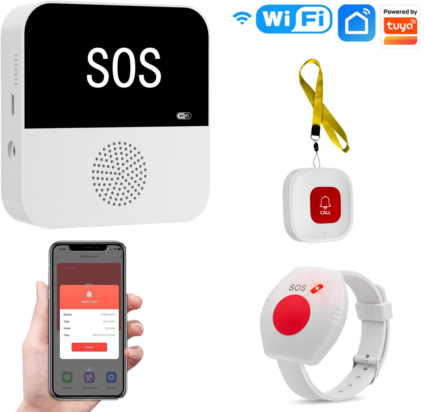 Wifi Smart Plug - ワイヤレス WiFi 高齢者介護者ポケットベル SOS コールボタン 高齢者患者のための緊急