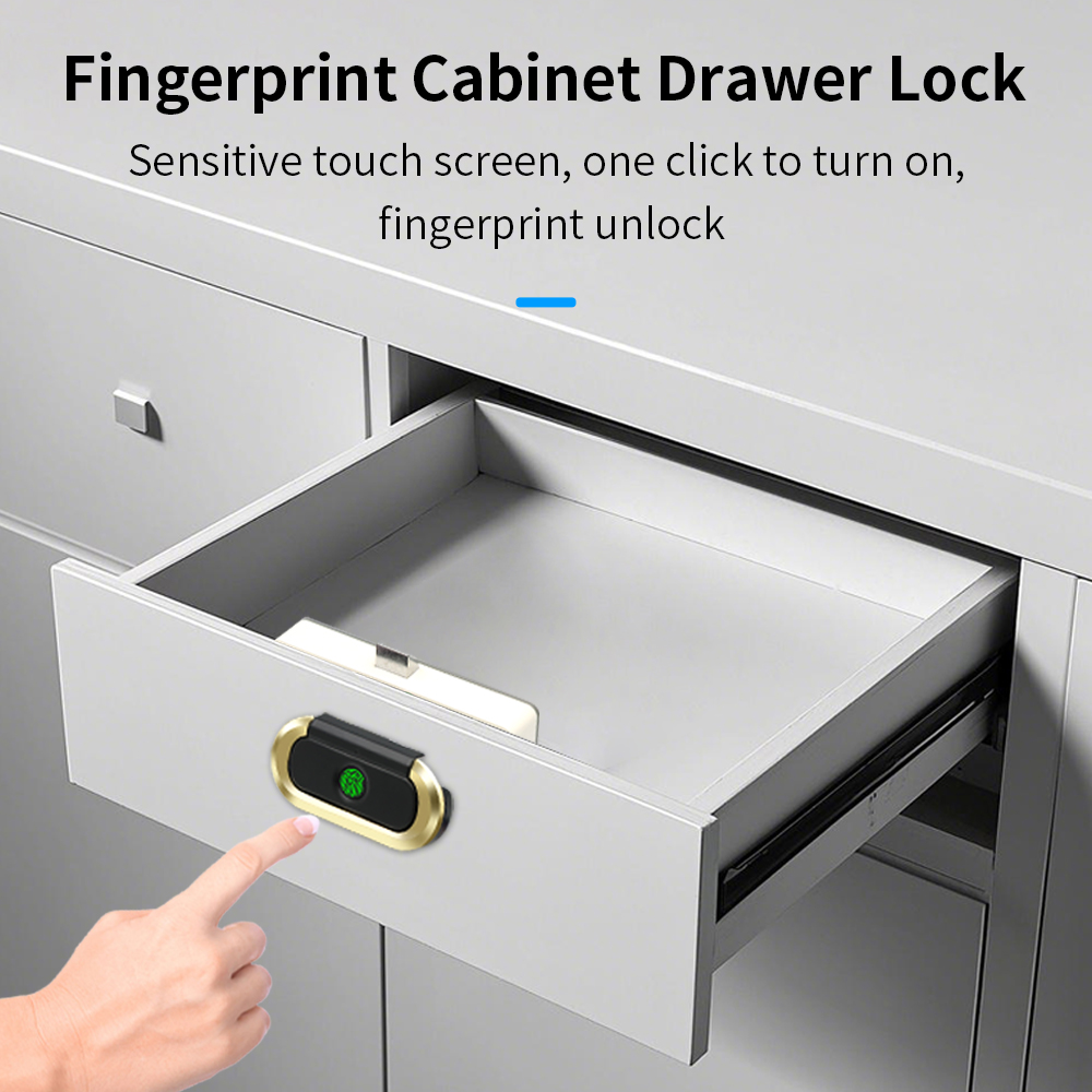 Smart Door Lock - 生体指紋ロック盗難防止スマート引き出しロックキーレス指紋セキュリティ家具目に見えない有線ドア隠しロック