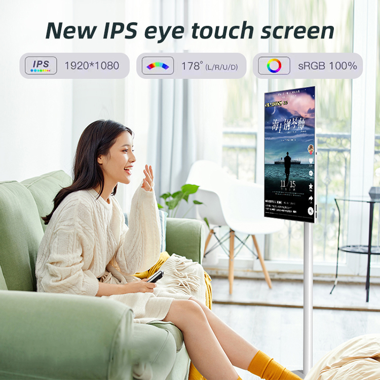 Smart Home Market - 21.5インチ ポータブルスマートテレビ ホワイトキャビネット 工場モニター LCD デジタルマーケティング