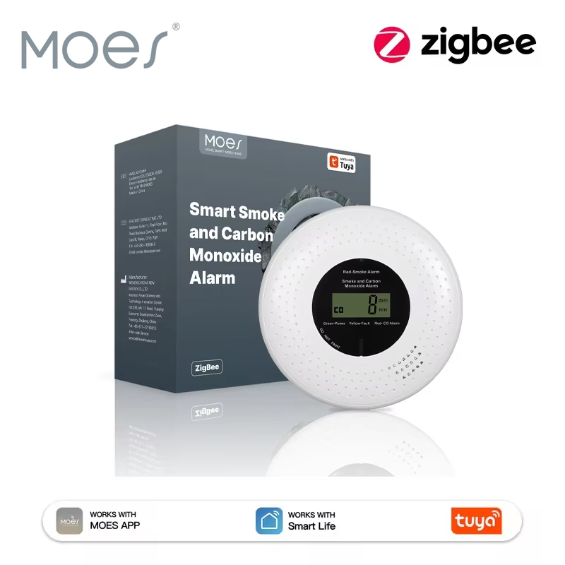 Smart Smoke Detector - MOES Tuya ZigBee 煙・一酸化炭素検知器 2-in-1 スマートCOガスアラーム