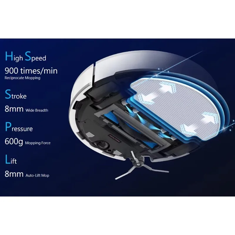 Vacuum Cleaner Smart Home - HOBOT LEGEE Q10スマートホーム掃除機、5000Paの吸引力を持つ4in1アプリ制御スマートロボット掃除機