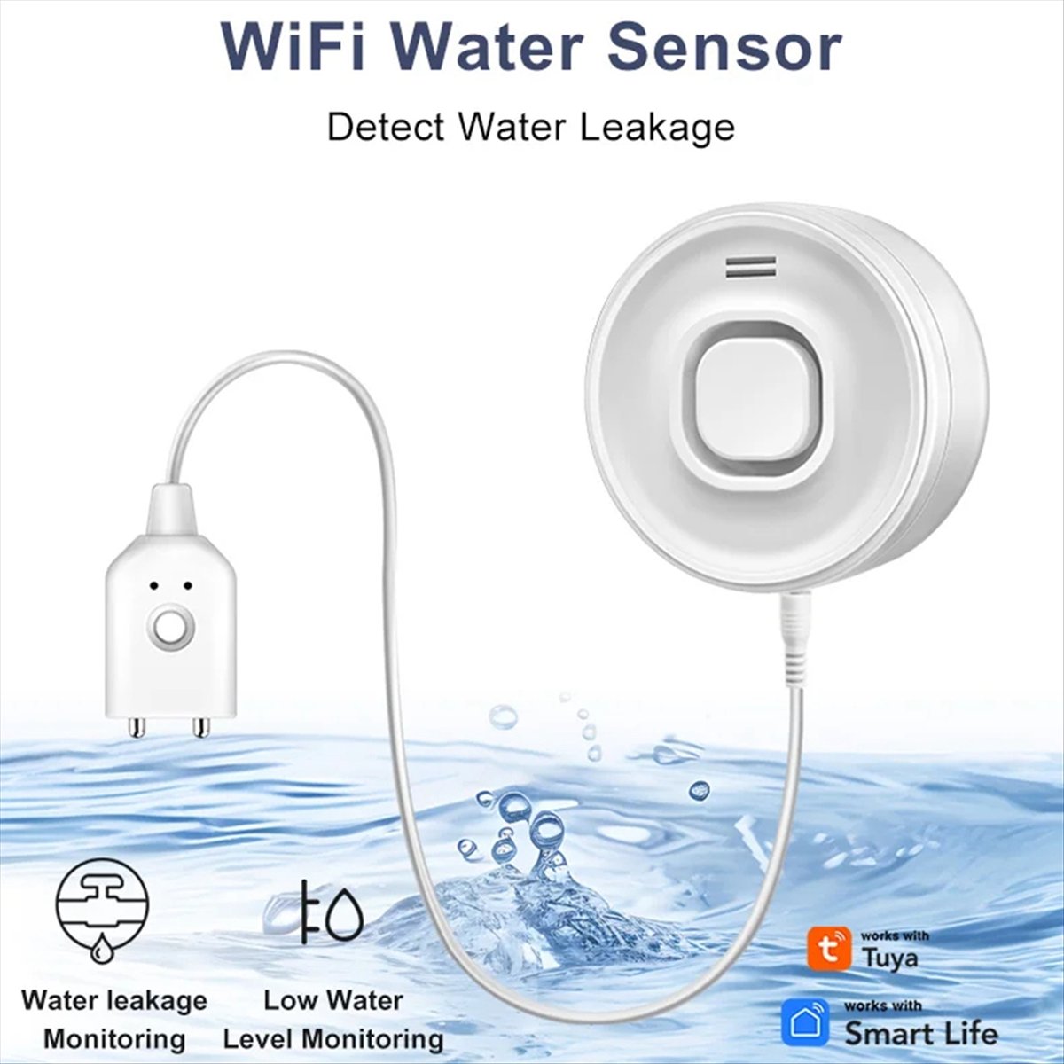 [T28C] 新しい Tuya WiFi 水没警報器水漏れ検 - Wifi Water Leak Detector のレビューと価格