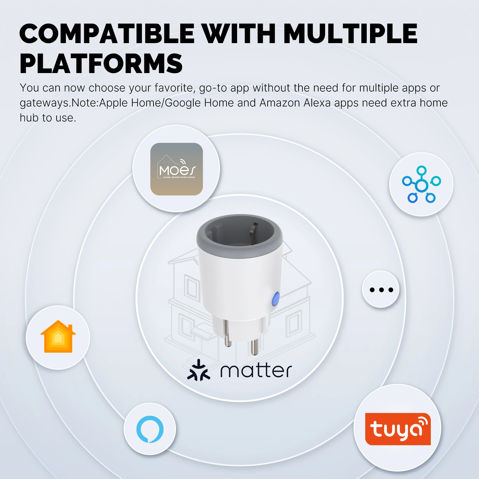 Moes-smart wifiプラグ,プラグ,EU,UK,u - Smart Home Living Room のレビューと価格