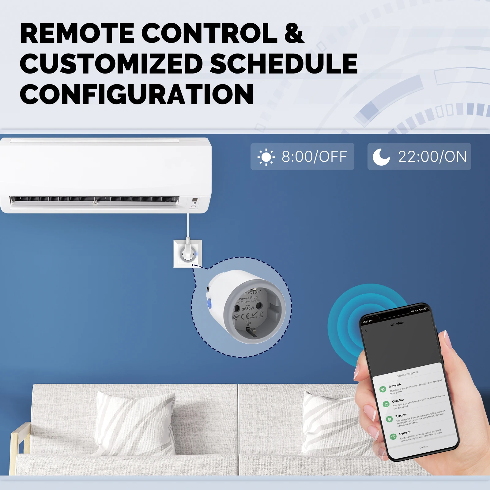 Moes-smart wifiプラグ,プラグ,EU,UK,u - Smart Home Living Room のレビューと価格