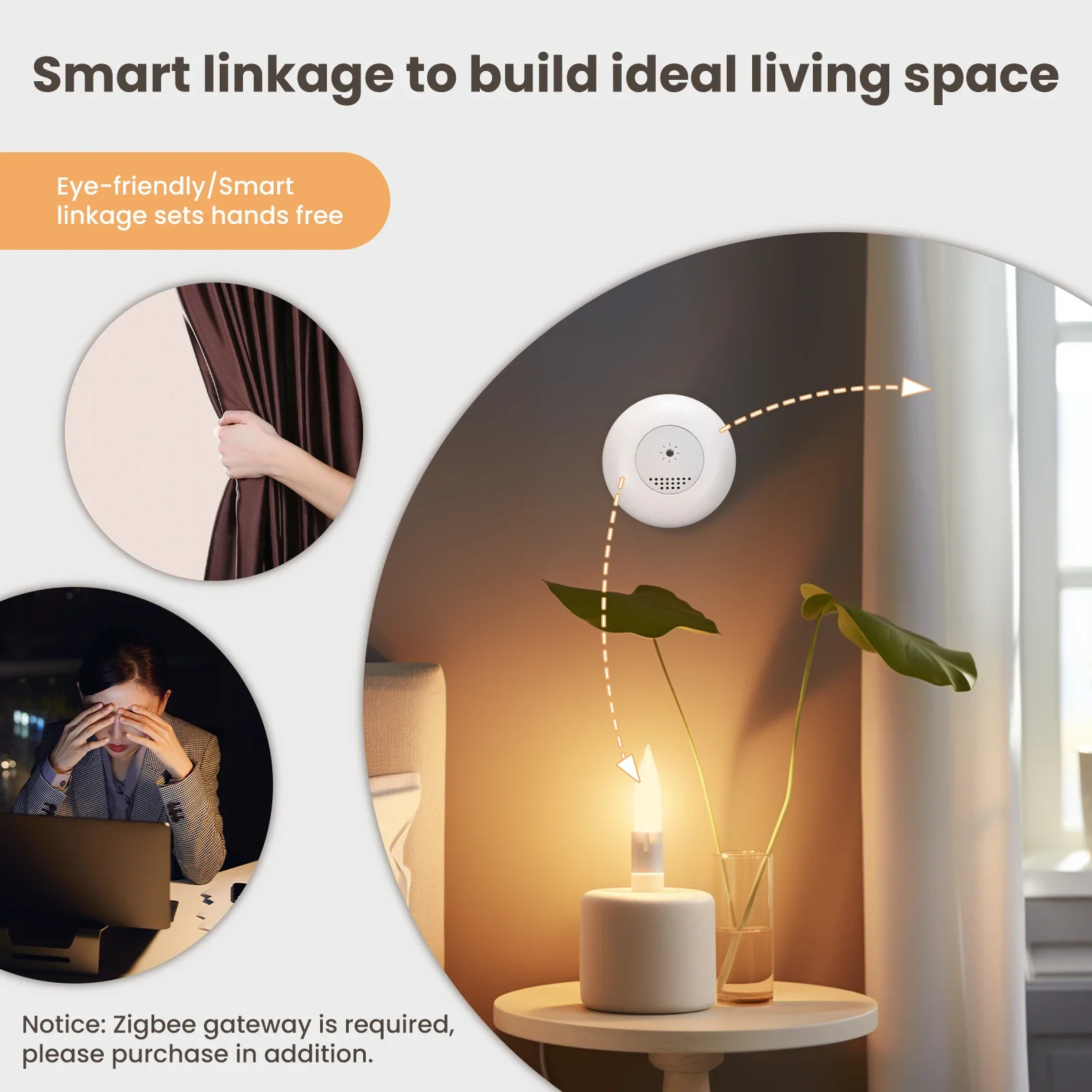 Moes-tuya zigbeeスマート光センサー、照度、明 - Smart Home Villa のレビューと価格