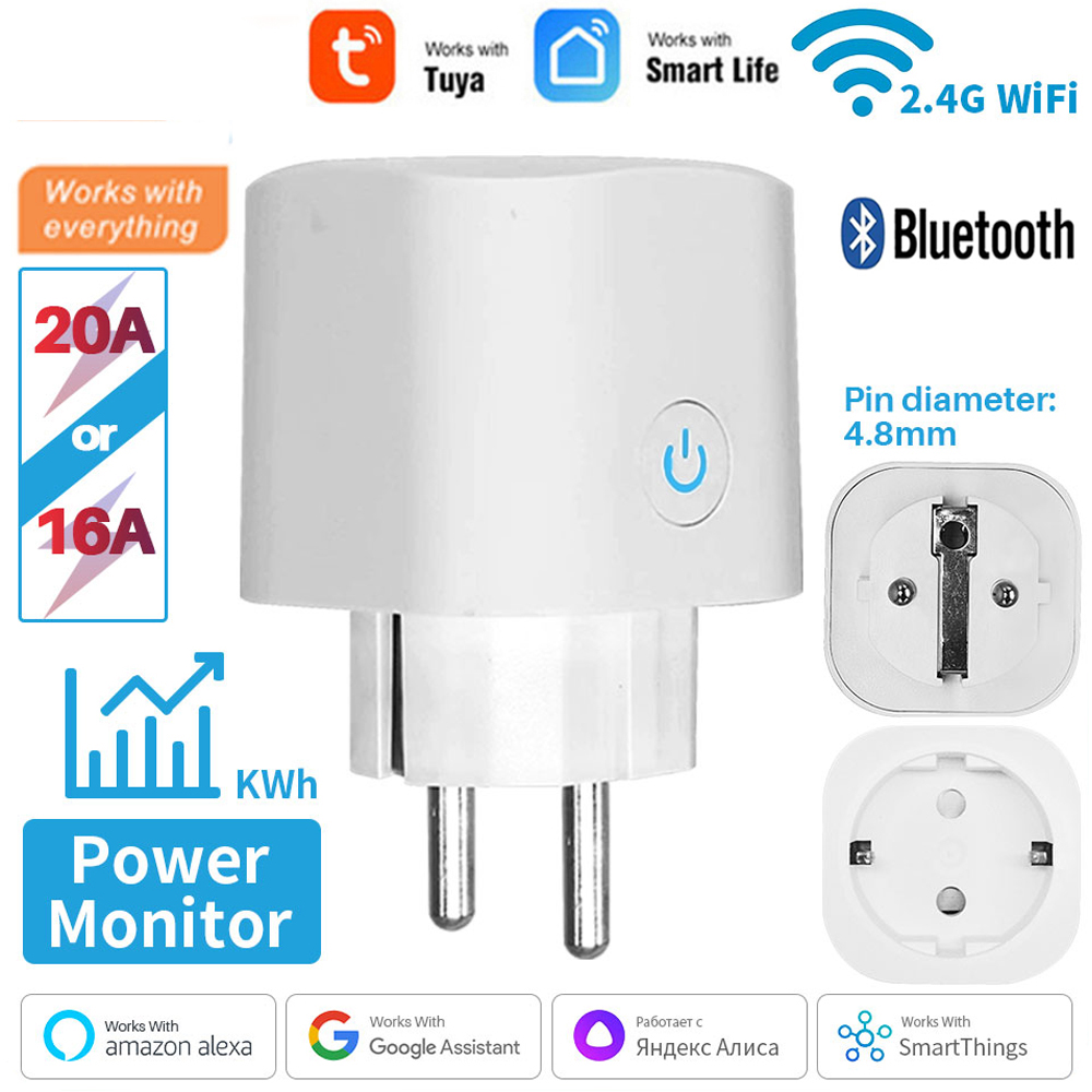 TUYAスマートプラグWiFiソケットEU 16A/20Aに - Smart Home Living Room のレビューと価格