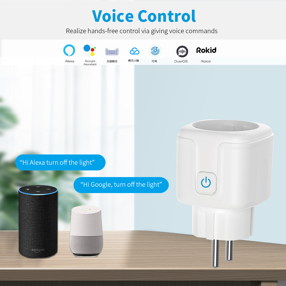 TUYAスマートプラグWiFiソケットEU 16A/20Aに - Smart Home Living Room のレビューと価格