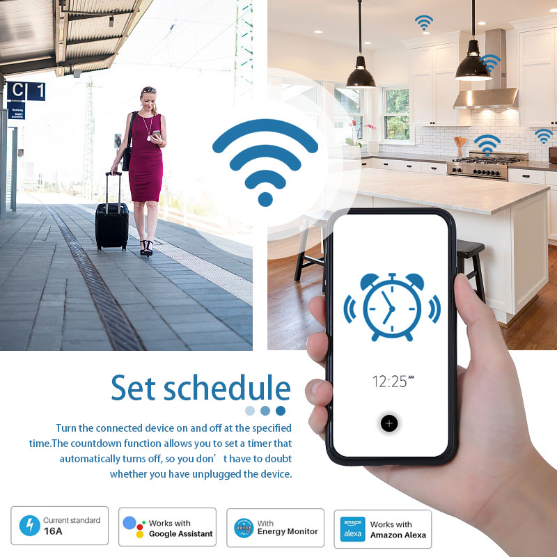 TUYAスマートプラグWiFiソケットEU 16A/20Aに - Smart Home Living Room のレビューと価格