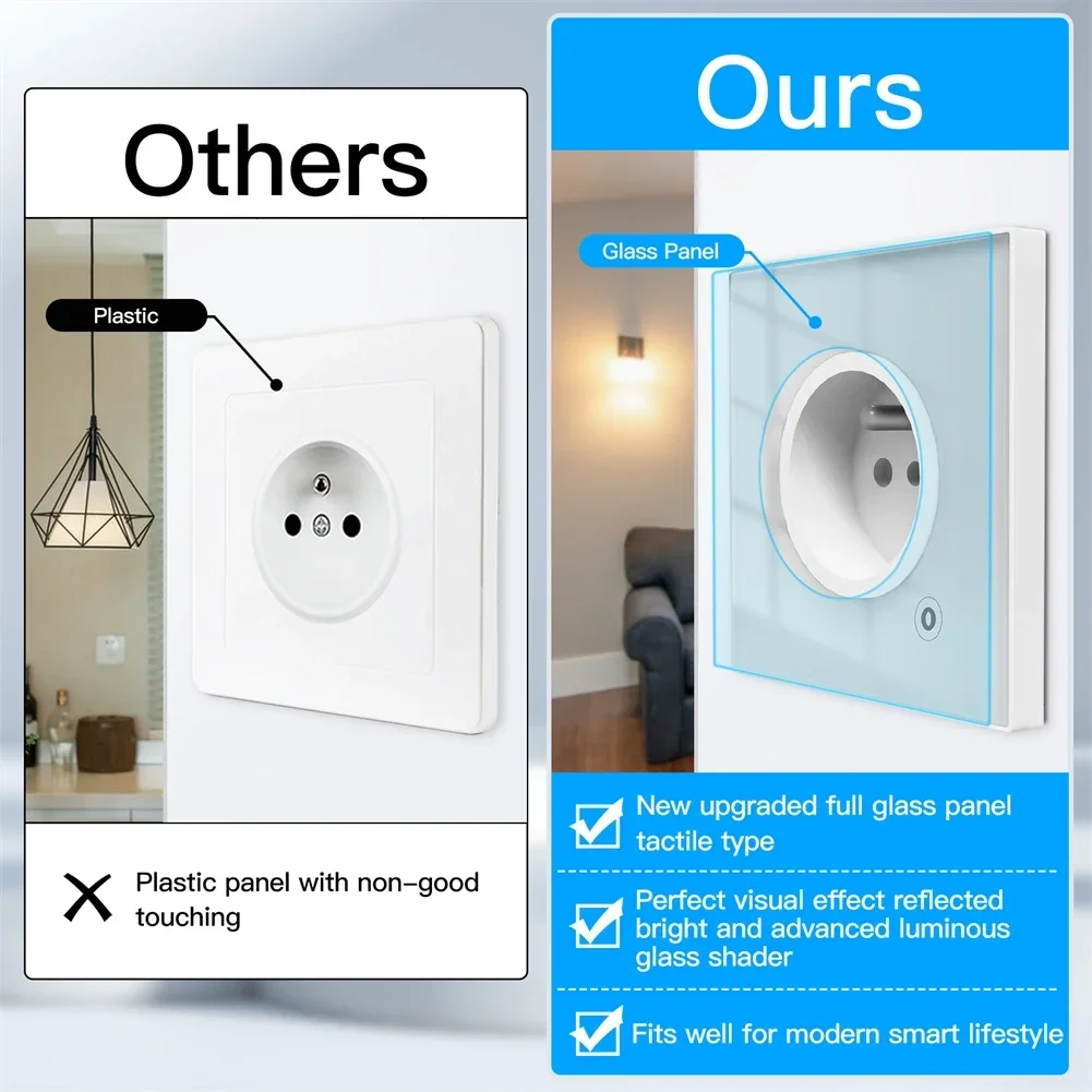 Moes ZigBee 壁ソケット WIFI スマート ガラ - Smart Home Living Room のレビューと価格