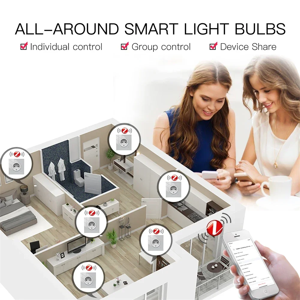 Moes ZigBee 壁ソケット WIFI スマート ガラ - Smart Home Living Room のレビューと価格