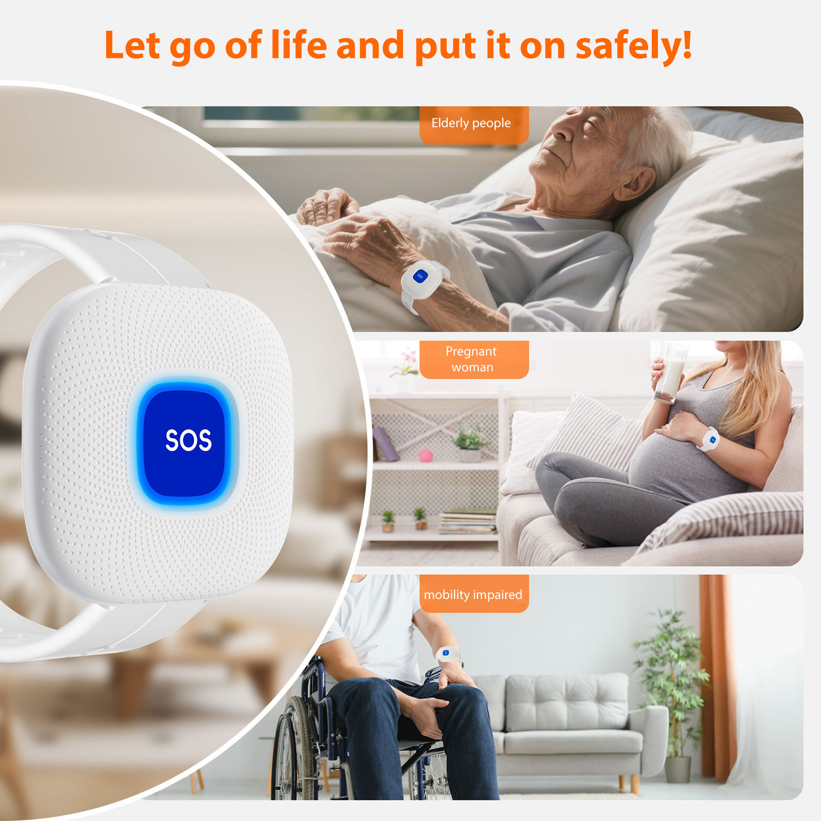 ワイヤレスポケットベルコールボタン WiFi緊急警報ブレスレ - Smart Elderly Home のレビューと価格