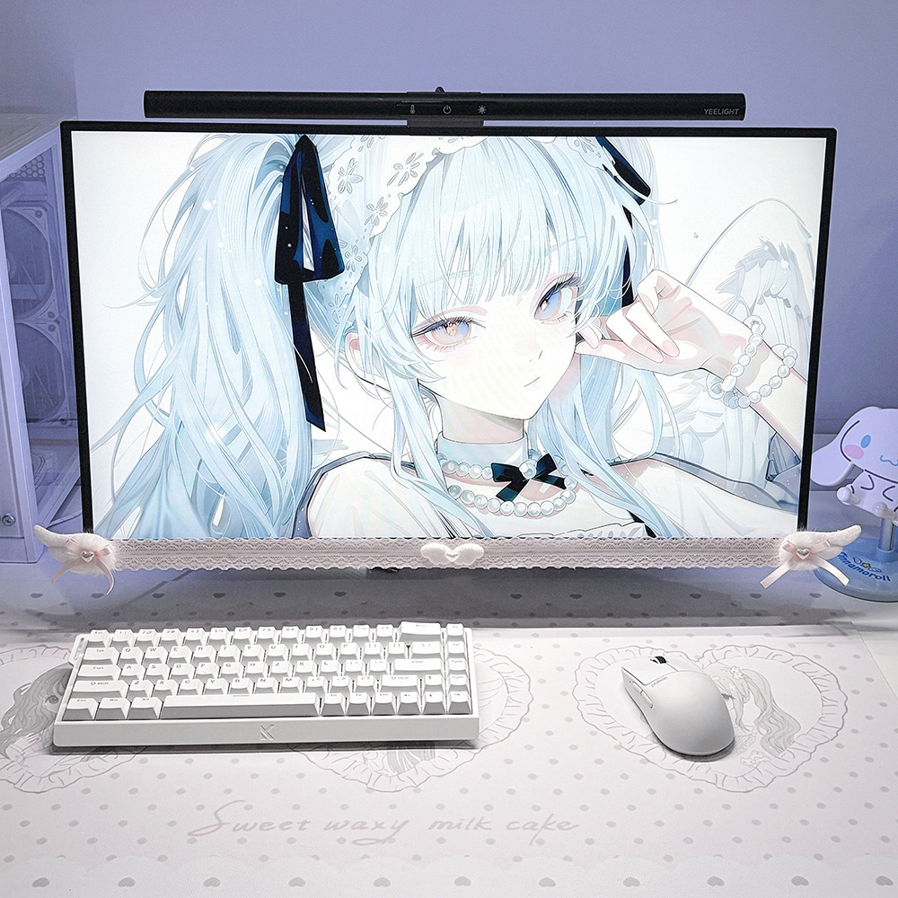 新しいスクリーンデコレーション、白いレースのモニタートリム、 - Smart Home Pc のレビューと価格