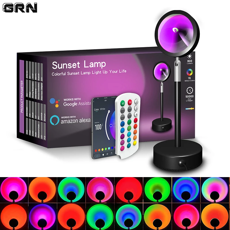 スマートLEDサンセットランプ,カラフルな変更ランプ,Blu - Smart Home Solution のレビューと価格