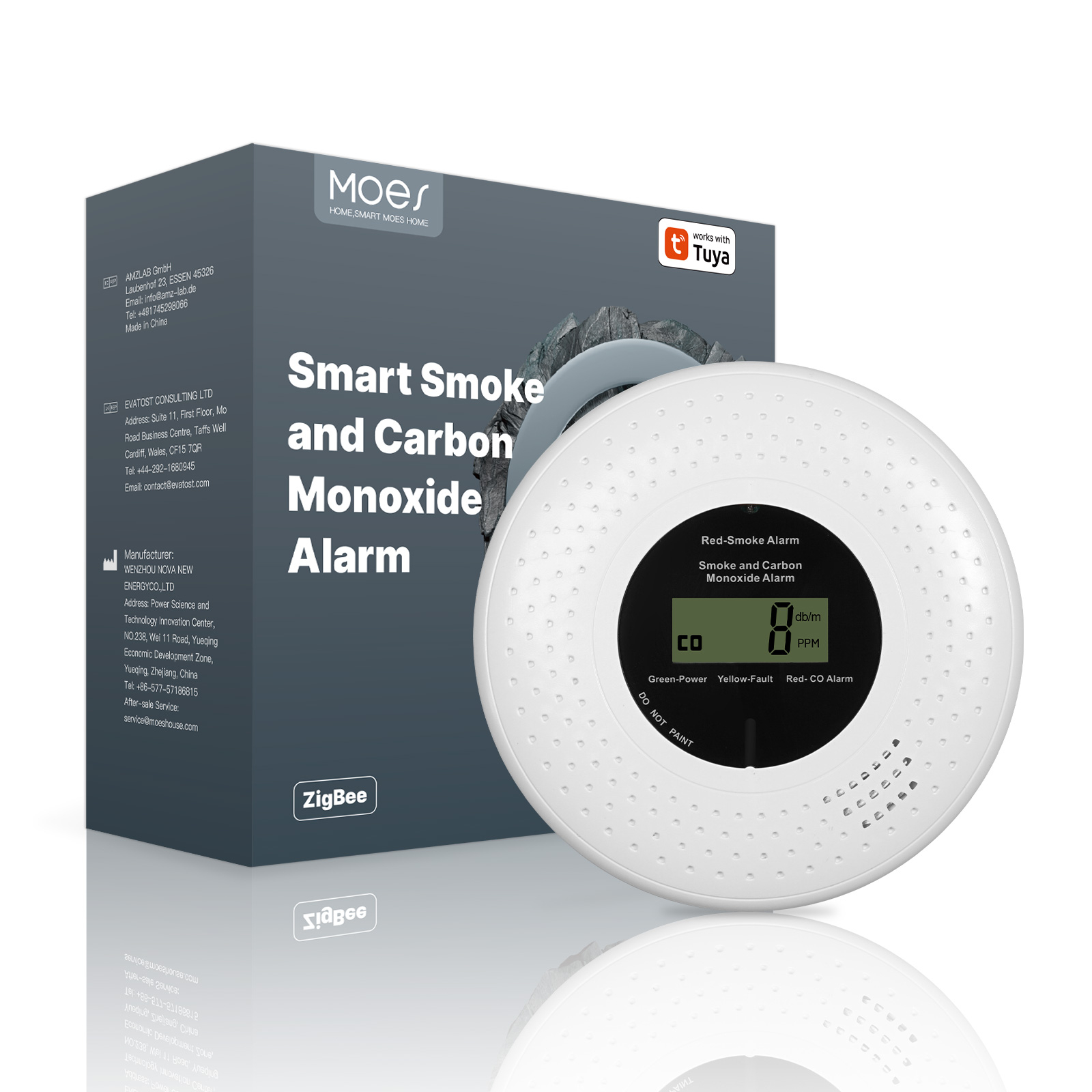 Zigbee スマート煙感知器＆一酸化炭素警報器 CO &  - Smart Smoke Detector のレビューと価格