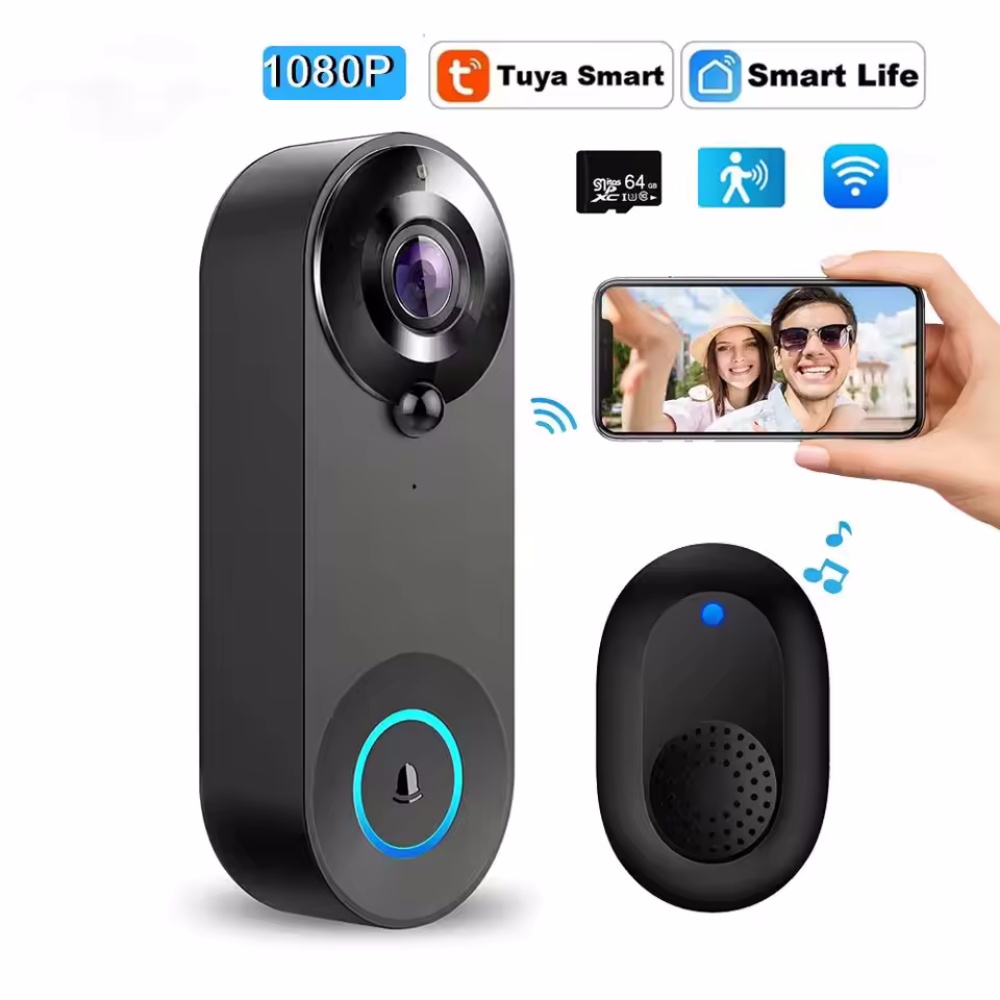 Tuya 1080P ワイヤレス WIFI ドアベルビデオイ - Smart Home Video Doorphone Ezviz のレビューと価格