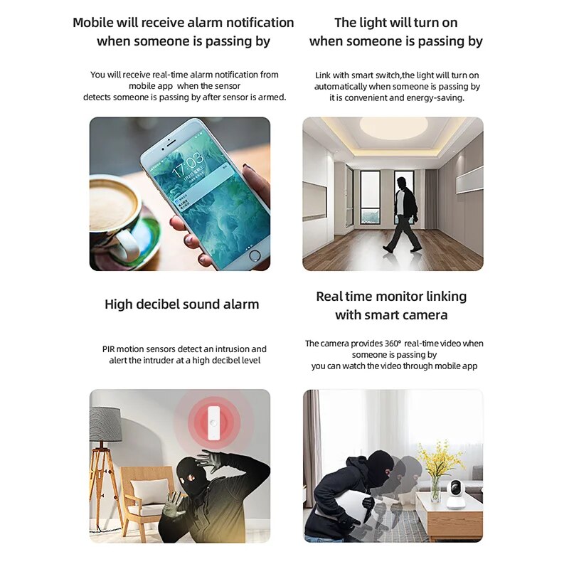 Tuya WiFi Zigbee PIR モーションセンサー - Smart Home Living Room のレビューと価格