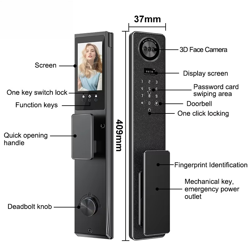 Tuya WiFi スマートドアロック、家庭用生体認証指紋ロ - Smart Door Lock のレビューと価格