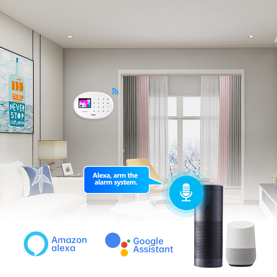 KERUI 4G TuyaスマートアラームシステムW204、 - Smart Smoke Detector のレビューと価格