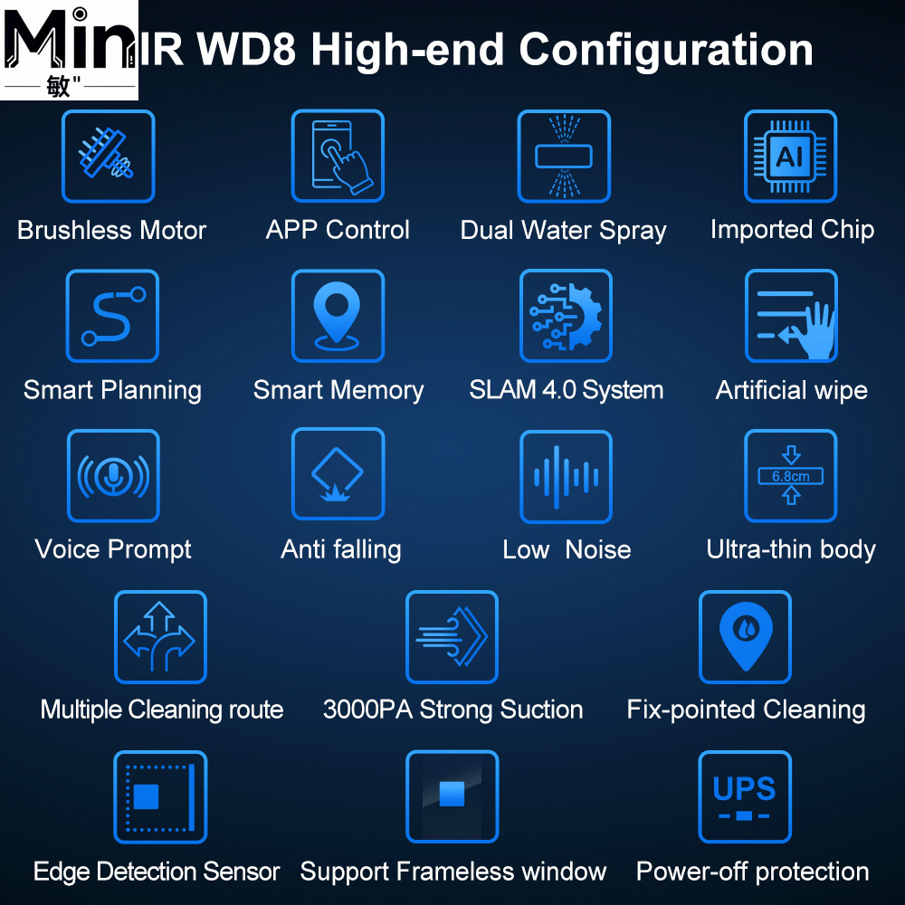 WD8 デュアル超音波スプレーロボット窓掃除機 APP リモ - Vacuum Cleaner Smart Home のレビューと価格