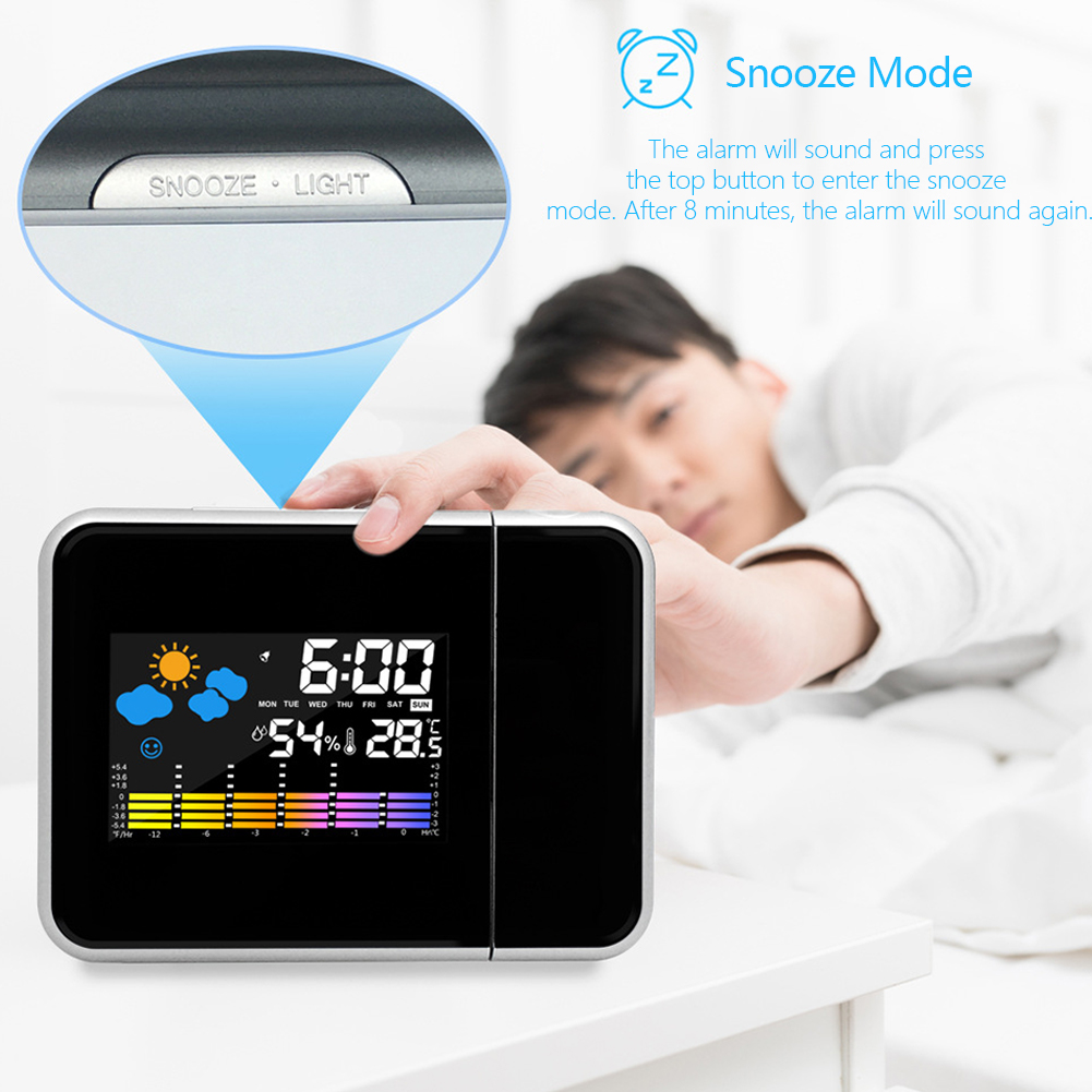 ナイトライト付きスマート目覚まし時計,デジタルLEDプロジェ - Smart Home Living Room のレビューと価格