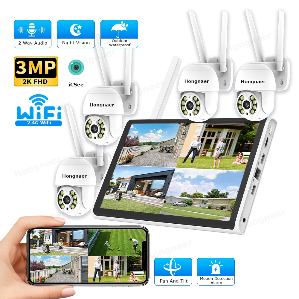 2026年 ホンナール 3MP 4チャンネル WiFi ホー - Security Ip Camera のレビューと価格
