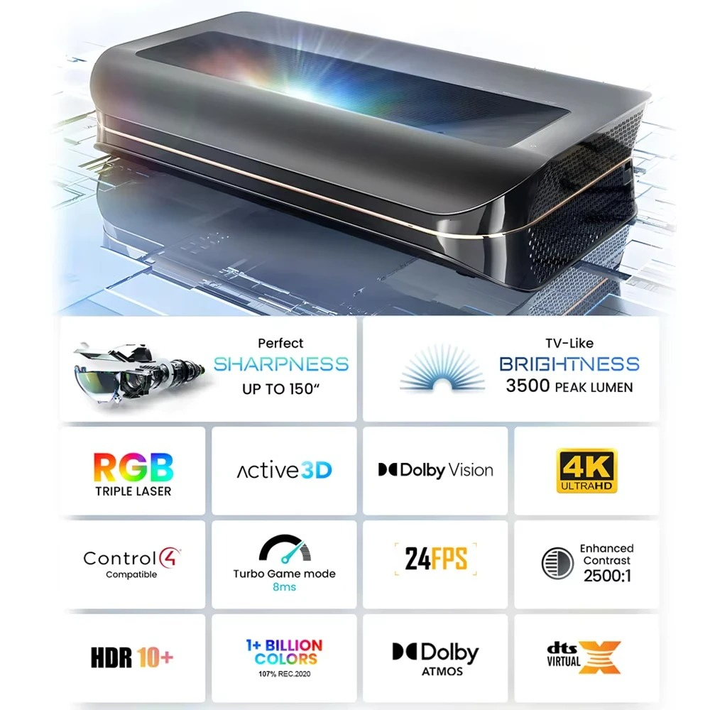 シネマスマートTVプロジェクター HDR10+ビーム3Dレー - Smart Home Theater のレビューと価格