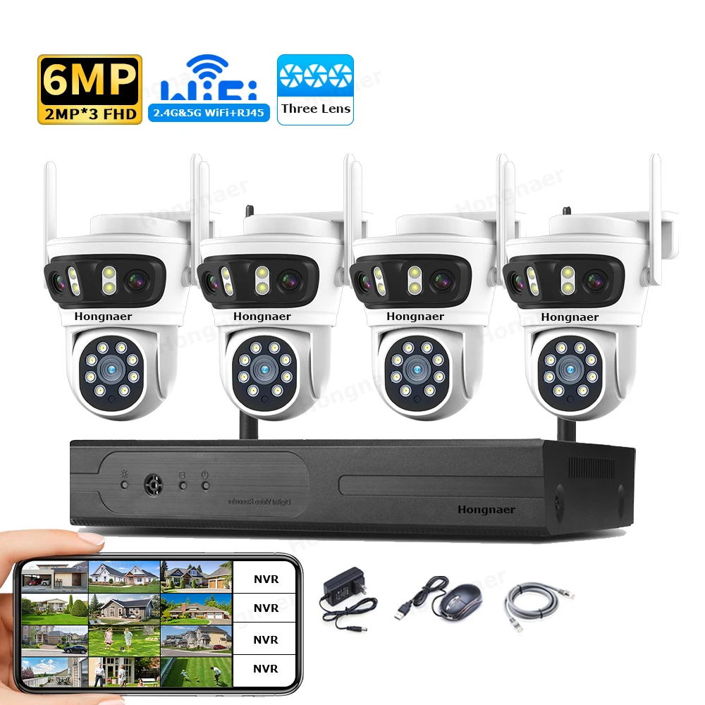 2026年 ホンナール 6MP 4CH 3レンズ 2.4G  - Security Ip Camera のレビューと価格