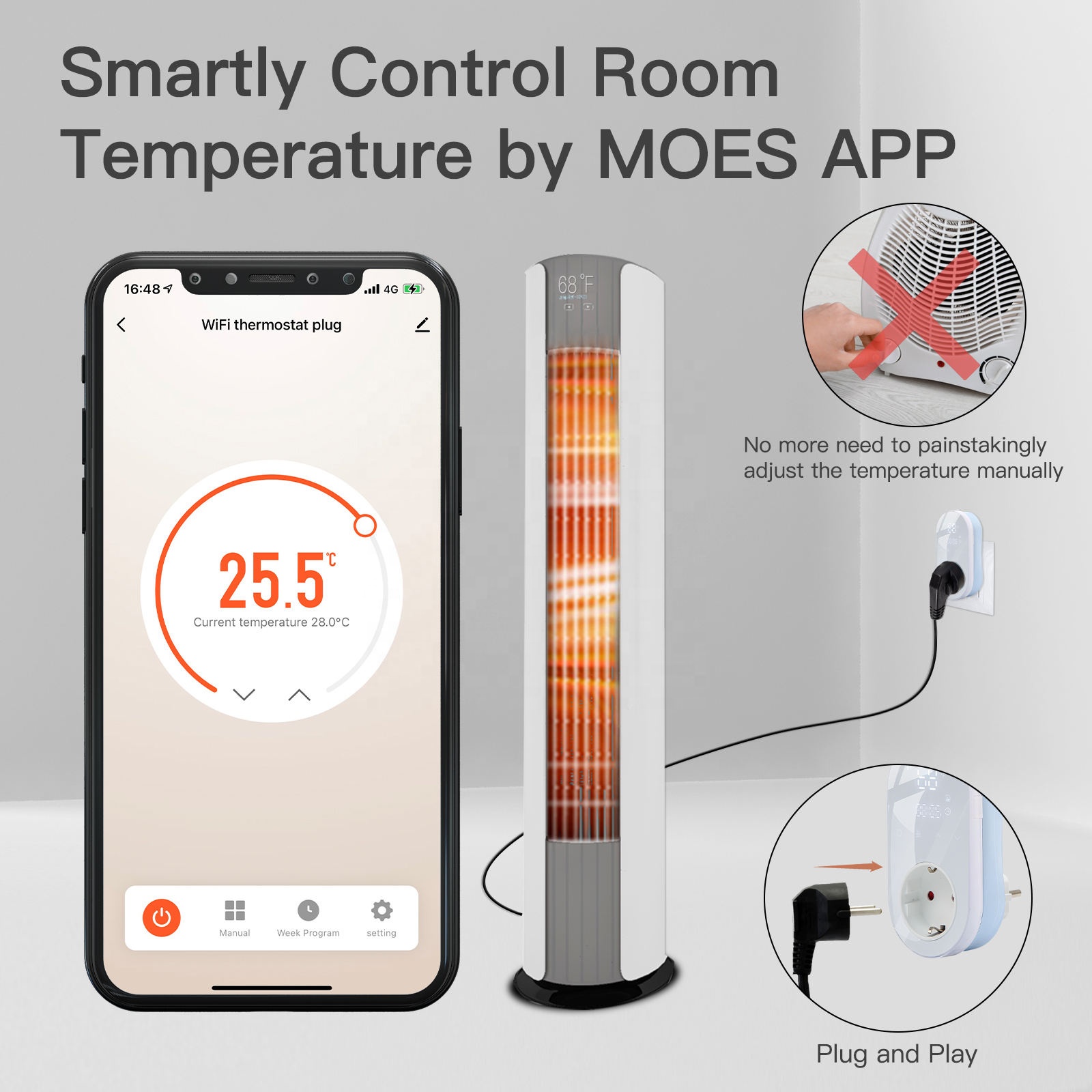 スマートWiFi対応プログラマブルLED温度コントローラープ - Wifi Smart Plug のレビューと価格