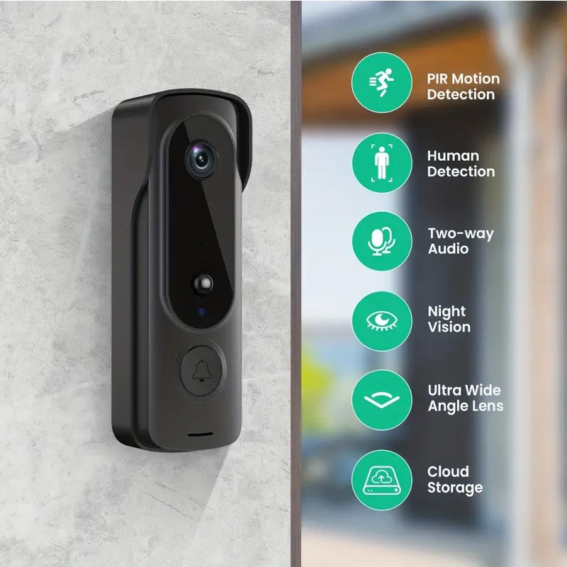 屋外ワイヤレスドアベル ソーラーカバー 1080P ビデオイ - Smart Home Video Doorphone Ezviz のレビューと価格