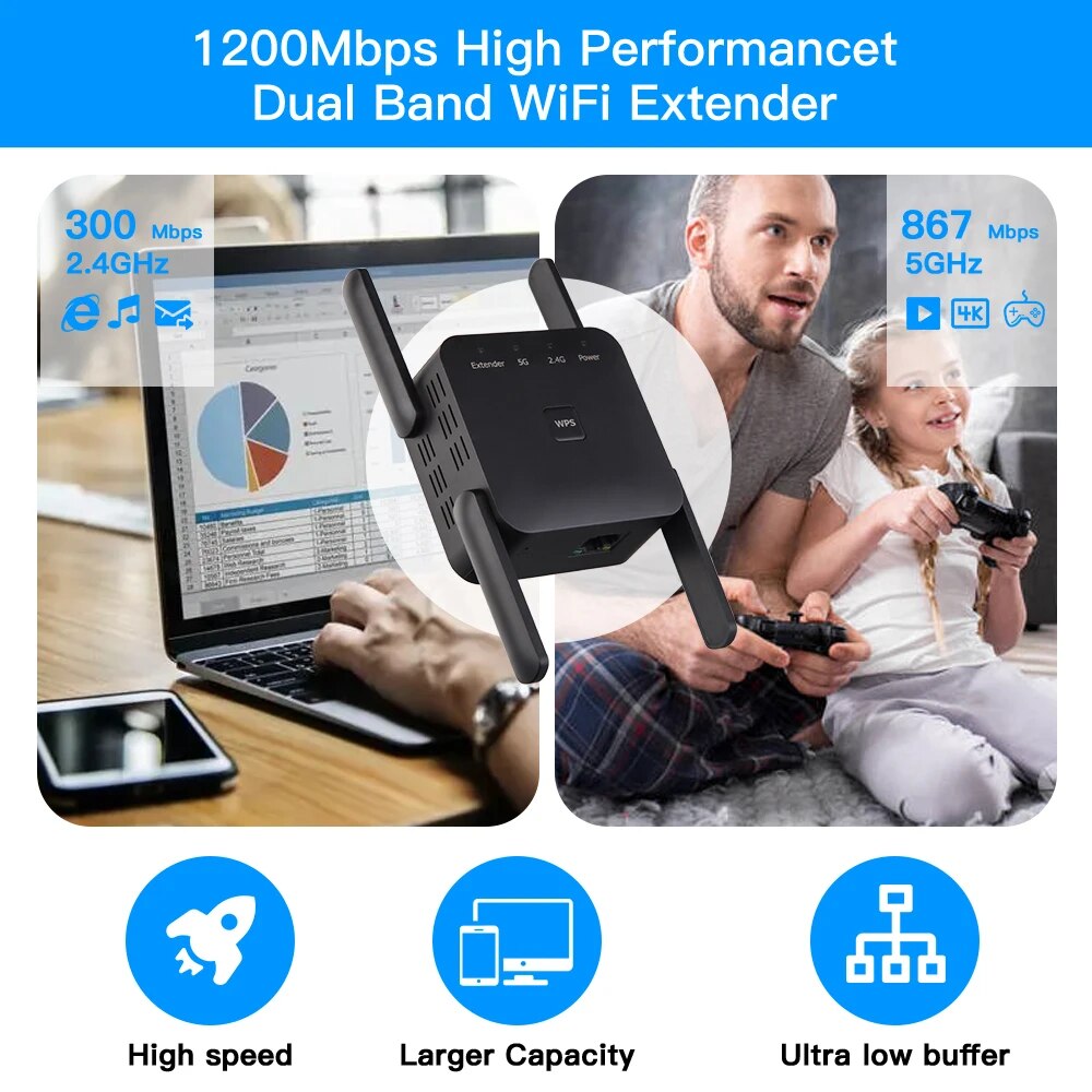 Wifiリピーター1200mbps 2.4ghz/5ghzワ - Wifi Smart Plug のレビューと価格