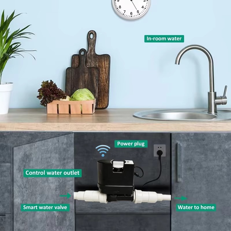 WiFiスマート水道バルブ（流量計付き）水漏れ検知器、キッチ - Wifi Water Leak Detector のレビューと価格
